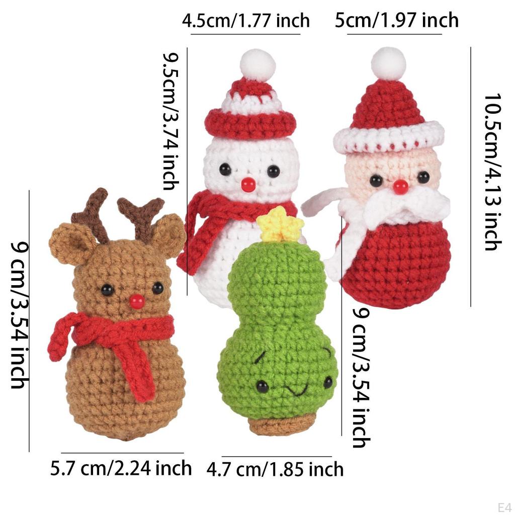 Christmas Crochet Kits Crocheting Craft Set Ornament for Porches Fireplaces Tree