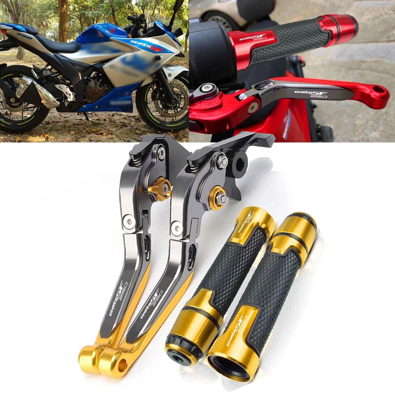 DOMOPAY ДЛЯ GIXXER SF 250 DIXER SF 250 (2022 2023 2024 2025) Складной Регулируемый золотой