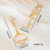A Pair Fashion Individuality Originality Pattern Metal Geometry Round Quadrate Pendant Earrings for Elegance Women Paty Jewerly