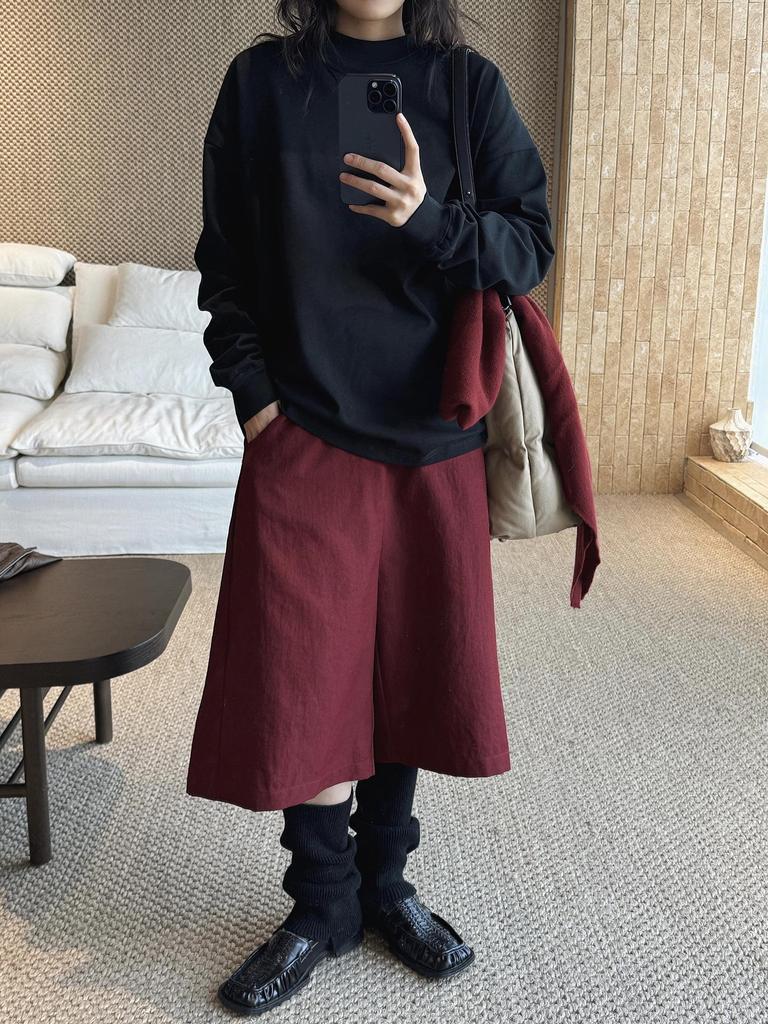 Xu Man Early Spring Korean Style Round Neck Long Sleeve Loose-Fit T-Shirt for Women