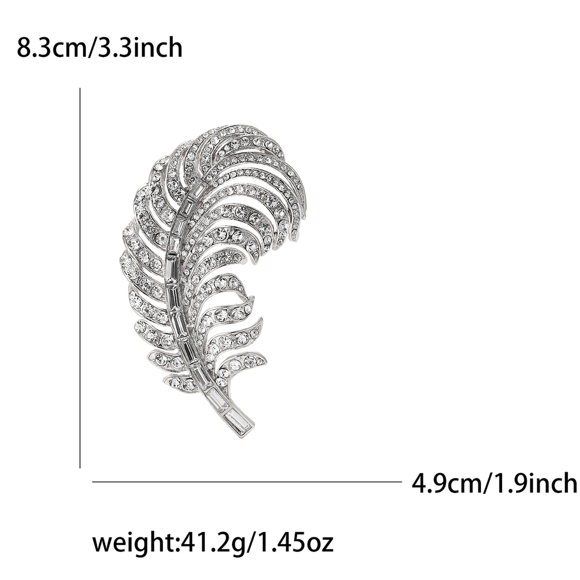 

Тяжелая промышленность сплав горный хрусталь большая брошь в виде пера высокого класса модная женская одежда корсаж ювелирные изделия булавка