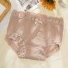Women's Pure Cotton Bottom Crotch High Elasticity Lace Sexy Underwear, Breathable Mid Waist Lightweight Briefs