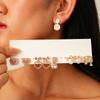Ten-piece Set of Steel Needle with Diamonds Imitation Pearl Square Love Bow Earrings Exquisite Earrings