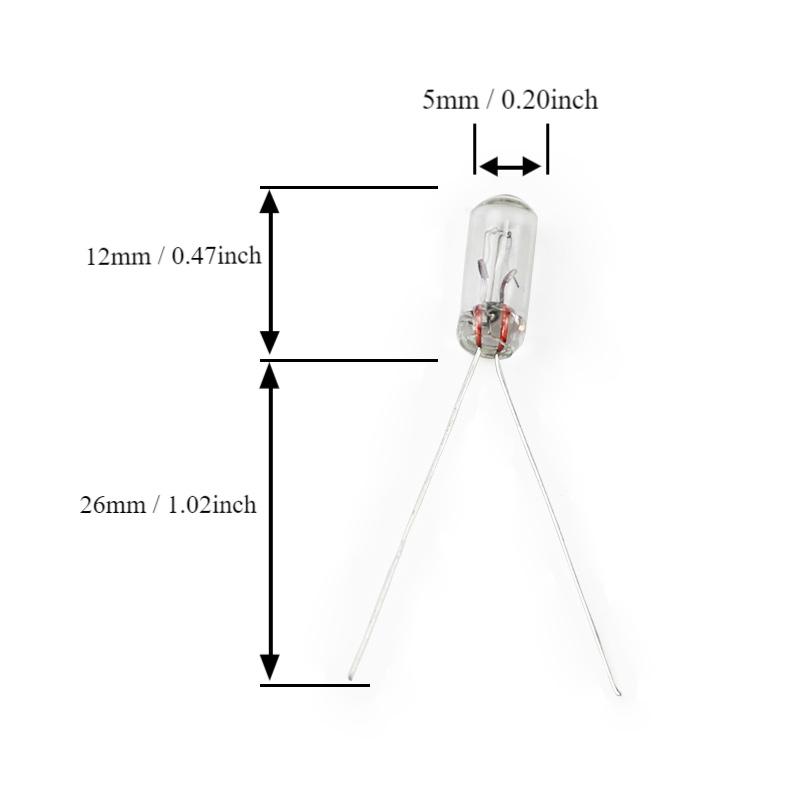 50Pcs 5mm 4mm 3mm Clear 12V Mini Bulb Of Wheat Rice Bulbs Switch Button Bulbs Indicator Bulb Tungsten Lamp Accessories Bulbs 7