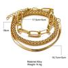 3 Teile/satz Mode Dicke Kette Link Armbänder Armreifen Für Frauen Vintage Schlange Kette Gold Silber Farbe Armbänder Set Punk Schmuck