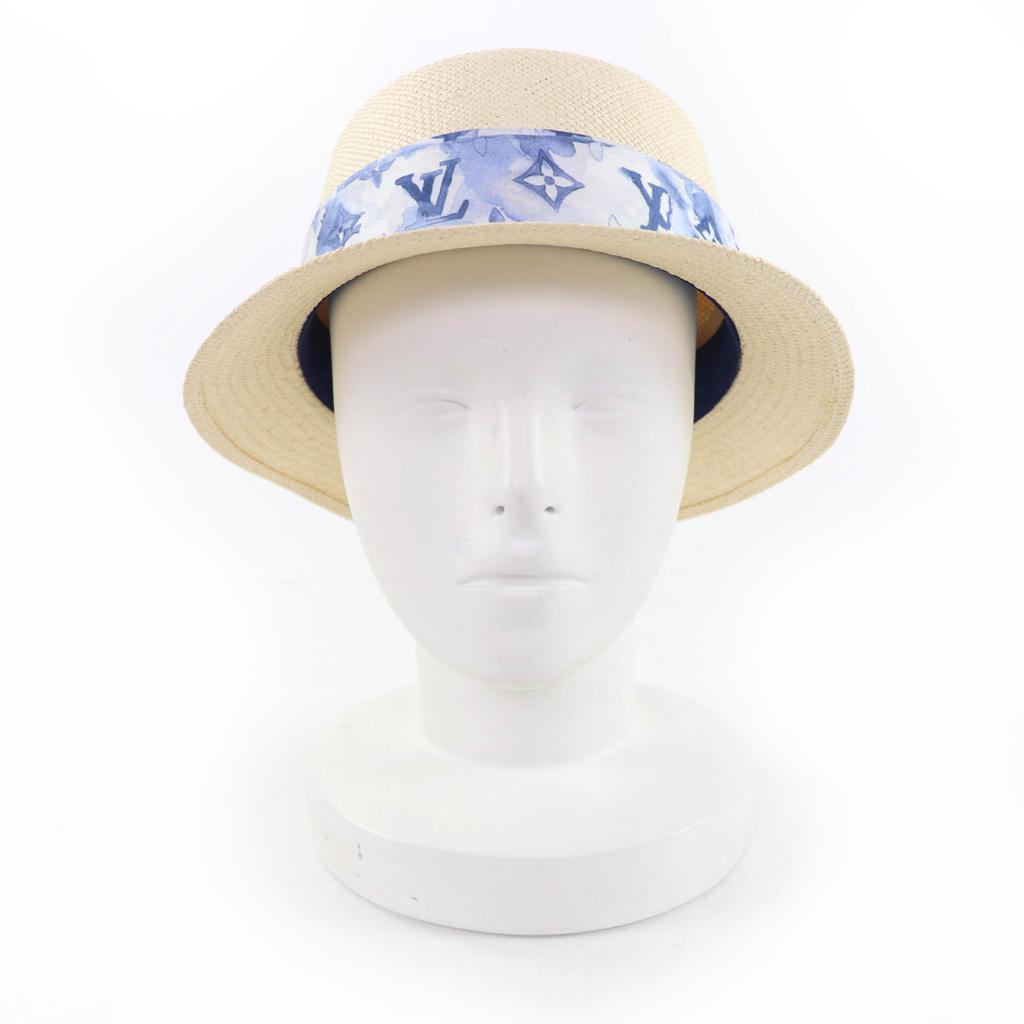 Excellent LOUIS VUITTON hat LV ribbon tape natural Women M76763 Used