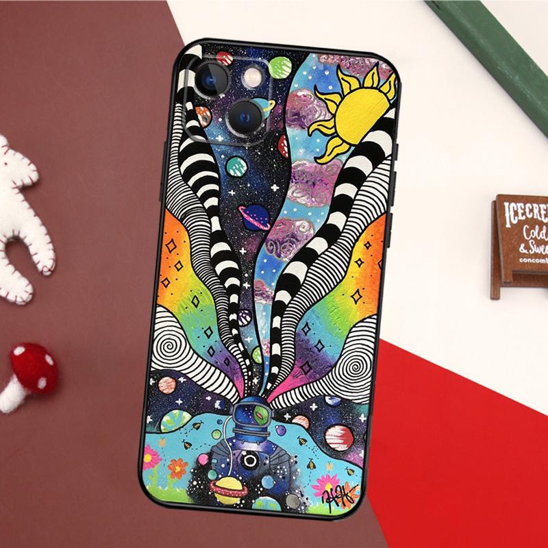 Cute Indie Hippie Case For iPhone 16 15 14 13 12 Mini 11 Pro Max X XR XS 7 8 Plus Soft Bumper Cover