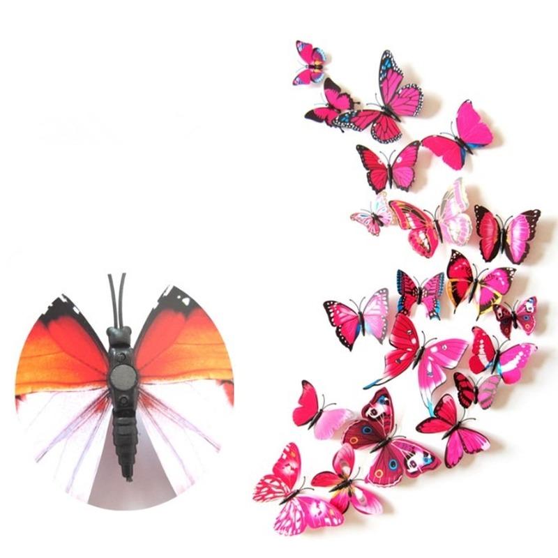 12pcs/Set Colorful 3D Butterflies Wall Sticker Beautiful Butterfly Sticker with Magnet for Kid Room Wall Decals Home Decoration