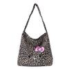 New trendy leopard print large-capacity tote bag versatile shoulder messenger bag, student class canvas trendy bag