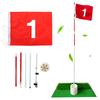 5 Sections Removable Golf Putting Green Flagpole and Hole Cup Set Practicing Accessory with Red Flag