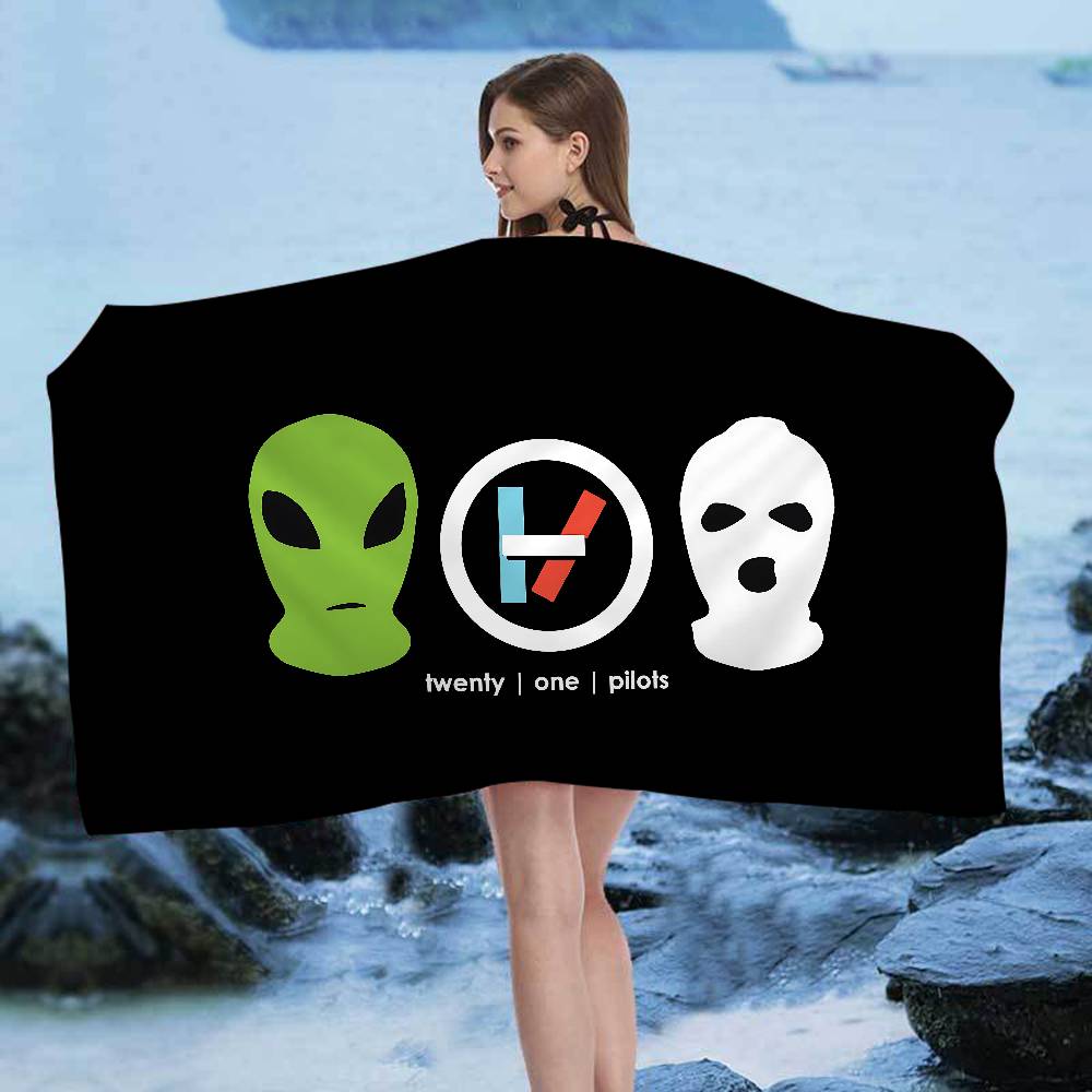 Popular T-Twenty One Pilot Band Cartoon Beach Towel Cute Kawaii Room Decor Bath Girls Children Hand Towels For Bathroom Shower