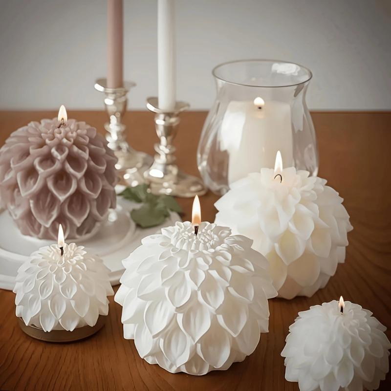 DIY Flower Ball Candle Silicone Mold For Lotus Petals Flowers Candle Plaster Soap Making, Valentine's Gift Home Decor DIY Tool