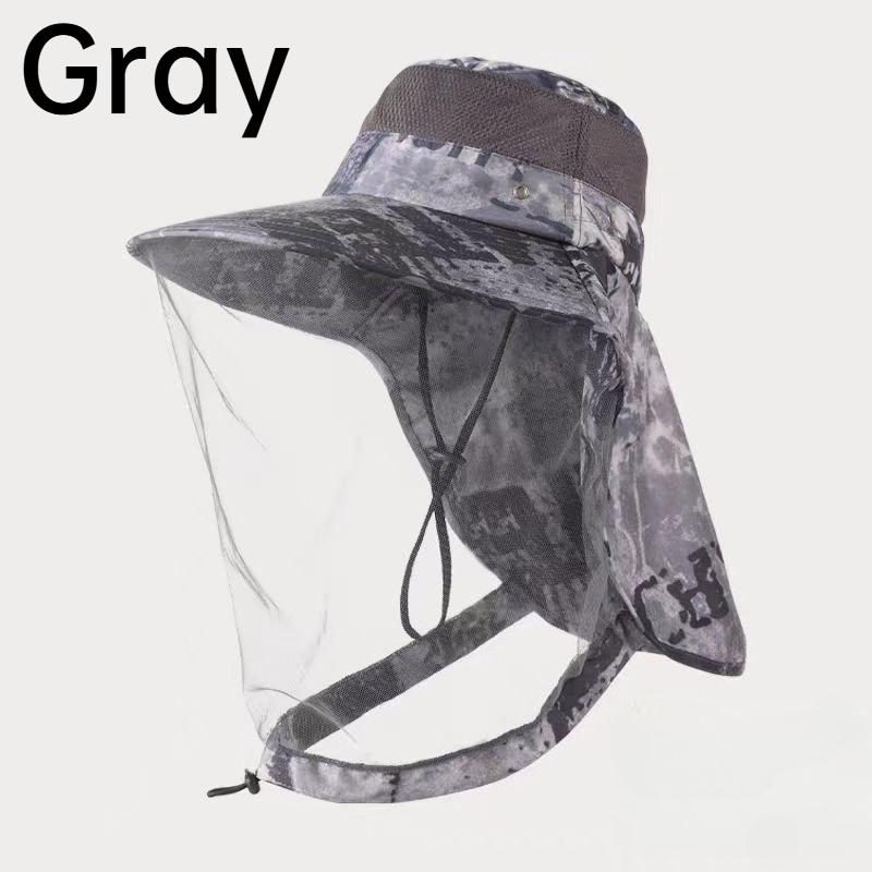 

Mosquito Hat with Hidden Net Mesh Repellent Insect Bee Protection Fishing Hat Men Women Outdoor Camping Sunscreen Fishing Cap синій