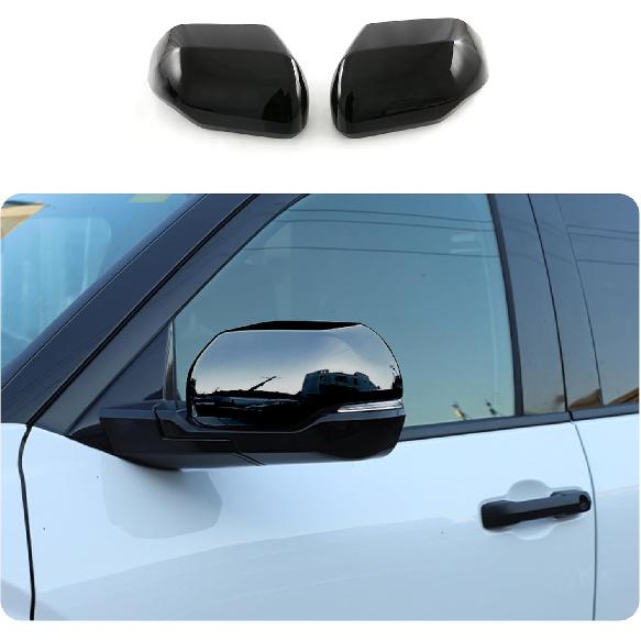 Car Accessories Fit For Toyota Tundra/Sequoia 2025 2024 2023 2022 Exterior Car Door Side Rearview Mirror Cover Trim With Turn Signal (Glossy Black)