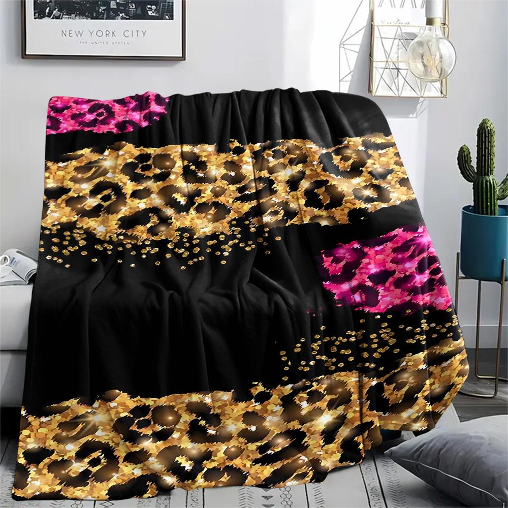 Leoparden- und Kuhmuster Flanelldecke, Hohe Qualität, Bequem für alle Jahreszeiten, Heimdekoration, Wärme und Komfort, Perfekt für Weihnachtsgeschenke