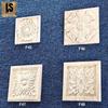 European Solid Wood Relief Carving: Square Rubber Wood Floral Patch for Cabinet Decoration