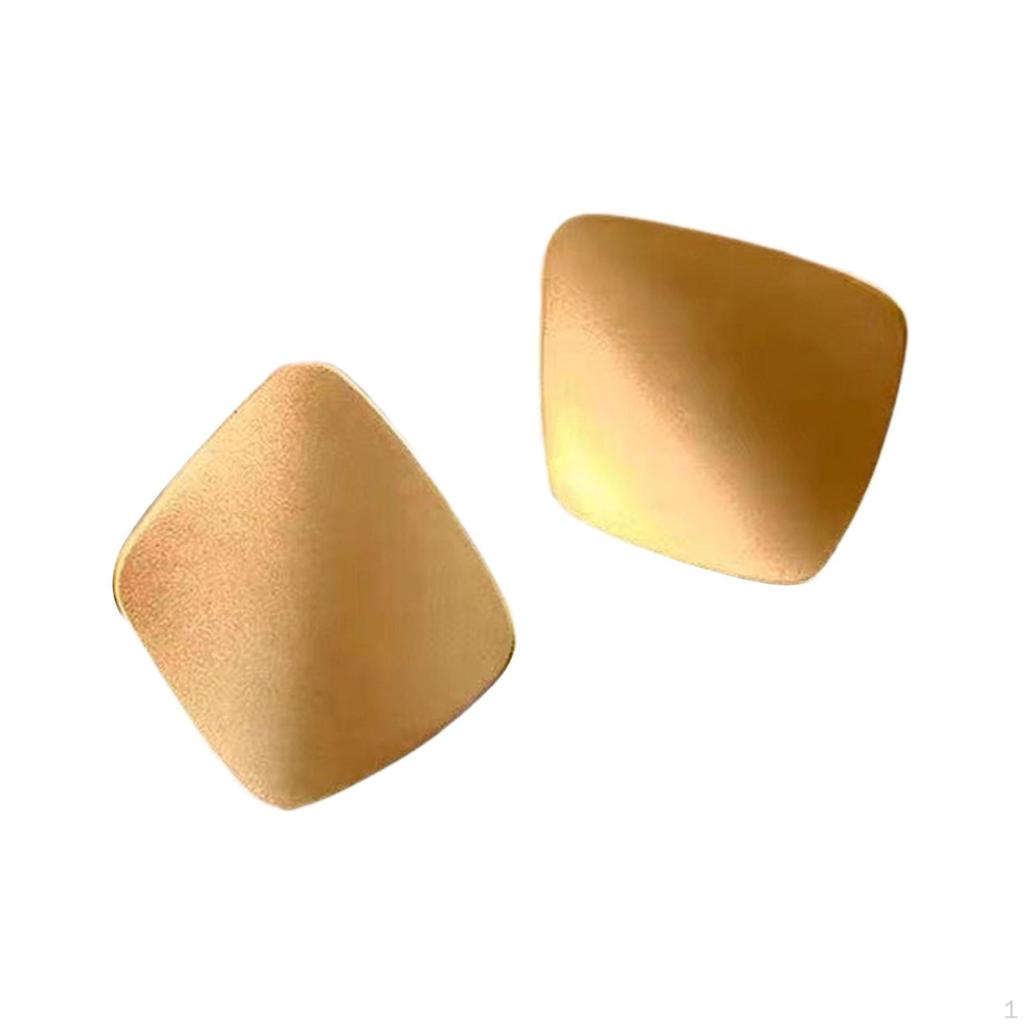 Geometric Metal Earrings Ear Studs Cute Simple Light Luxury Elegant Women Statement