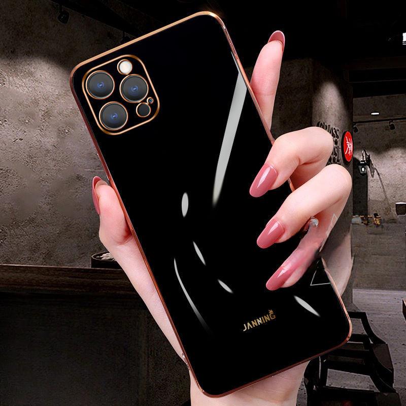 Applicable To IPhone16 Mobile Phone Case Full-inclusive 13 Straight Edge Electroplated Apple 15 Protective Case 14Promax Silicone