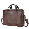 New Vintage Genuine Leather Briefcase 15.6" Laptop Bag Men's Large Capacity Business Crossbody Shoulder Handbag for Daily Use