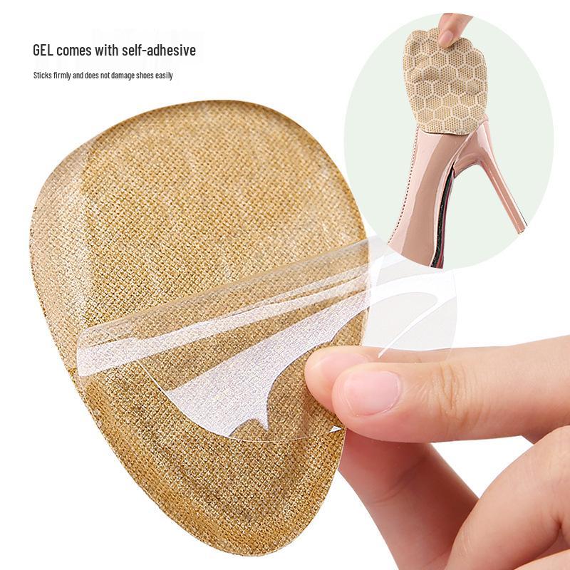 Self-Adhesive Invisible Forefoot Pad with Toe Post - Soft, Shock-Absorbing, Anti-Wear, Half-Size Massage Granules