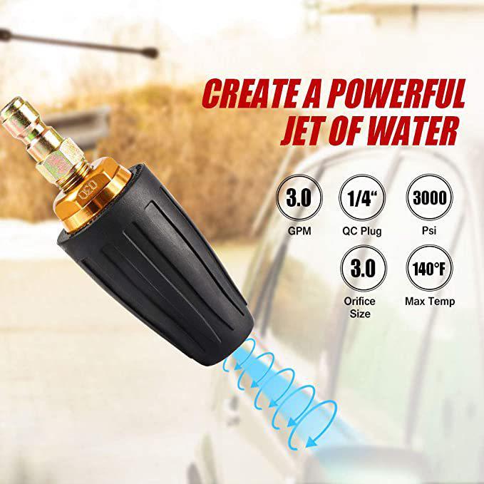 High-Pressure Rotating Turbo Nozzle with 1/4 Quick Connect