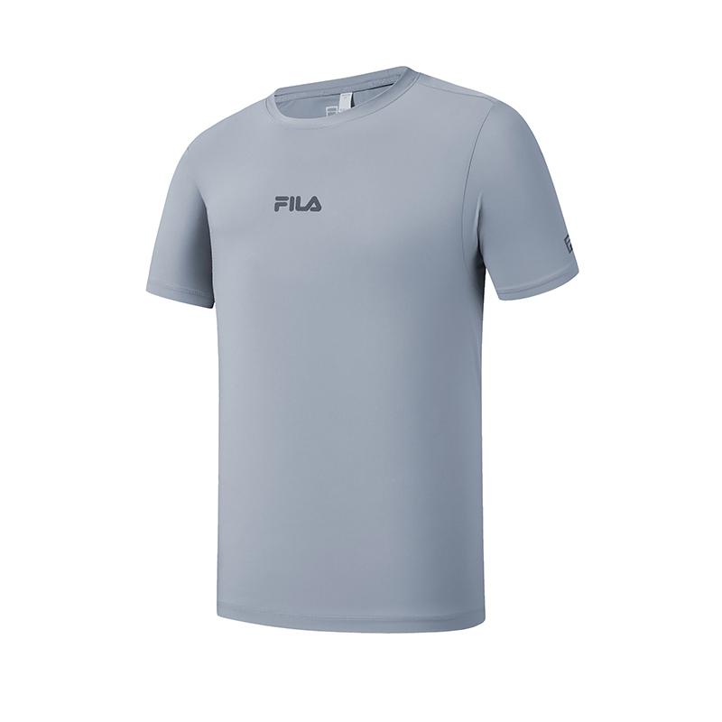 FILA Fitness Fashion Simple Sports Training Comfortable Knitted Short Sleeve T-Shirt Men tops Iron-Blue A51M621102FDB L