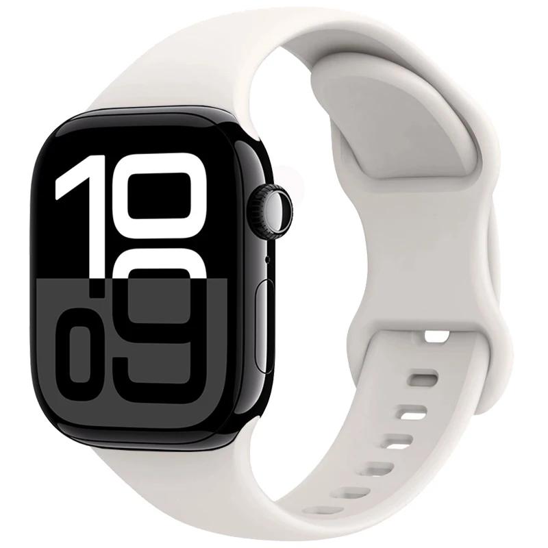 Silicone Strap for Apple Watch Band 45mm 41mm 44mm 40mm 49mm Series 10 46mm 42mm Bracelet for iWatch Ultra 9 8 7 6 5 4 SE2 Strap