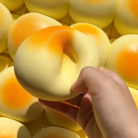 Soy Milk Bun Slow-Rising Squeeze Toy Ultra-Soft PU Fidget for Stress Relief Realistic Food-Shaped Decompression Gadget for Kids Adults