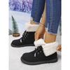 Women's Warm Winter Snow Boots,Plush Lined Platform Boots with Lace Up Closure and Fuzzy Fur,Plus Size Available