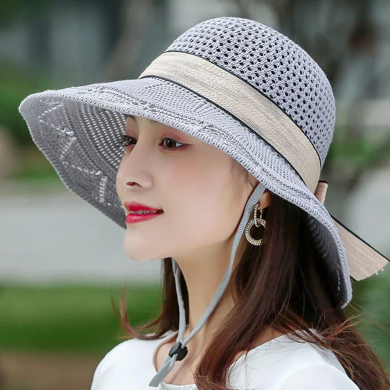 

WTEMPO Женские весенне-летние повседневные широкополые шляпы для отдыха на природе, пляжа, дышащие солнцезащитные шляпы с ветрозащитной веревкой 1pc серый
