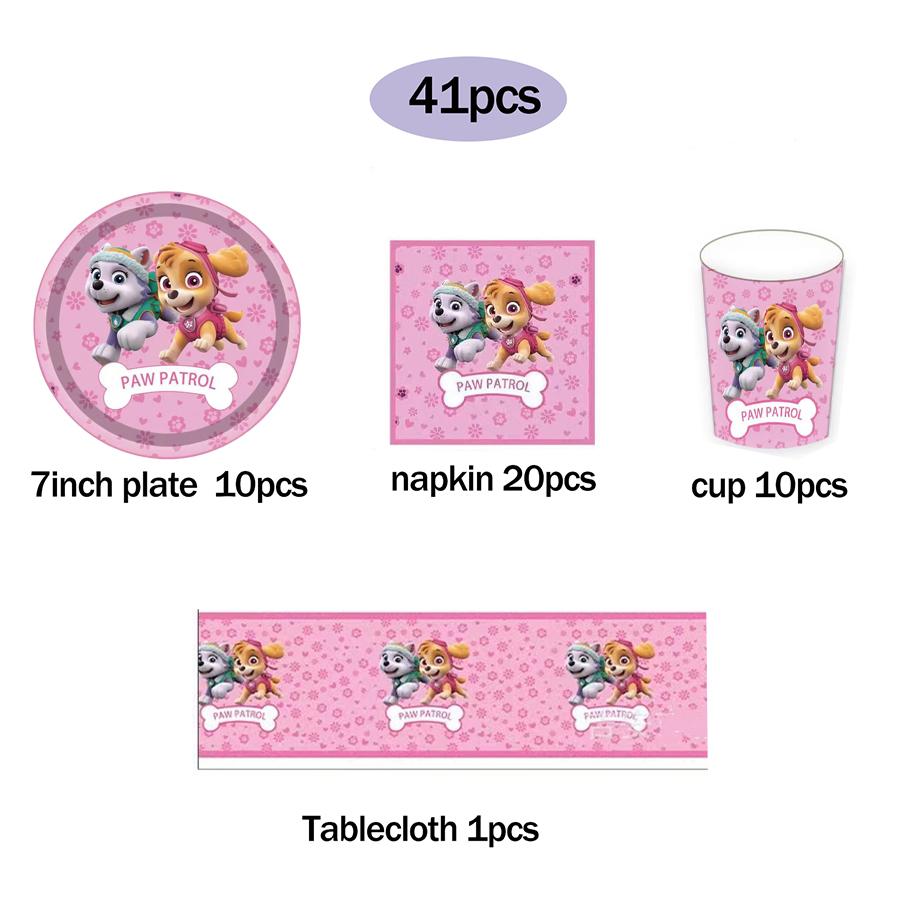 Birthday Party Supplies Tableware Set with Tablecloth Napkin Paper Cups Stickers Banner Backdrop - Complete Party Kit