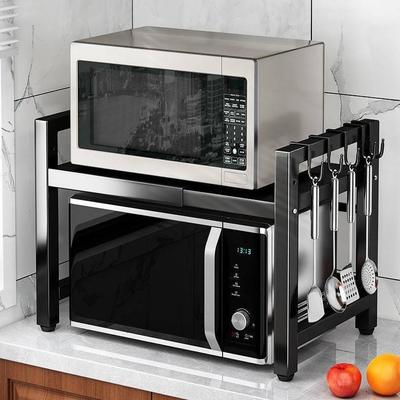 Prateleira retrátil para cozinha, forno de micro-ondas, multifuncional, organizador de cozinha, prateleira, armazenamento de talheres, suporte