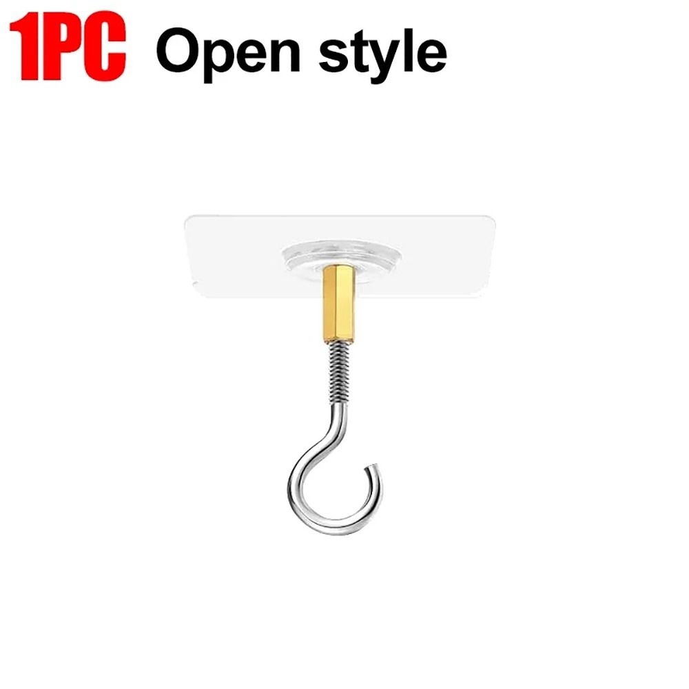 

1 шт. Сверхпрочный потолочный крючок Без следов, без пробивания, Бесшовные прозрачные крючки Open Style