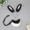 Bandeau Oreilles de Lapin Queue d'Animal Faite à la Main Headwear Oreilles de Lapin Longues Accessoires Cosplay Anime Queue de Lapin