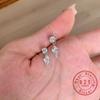 925 Sterling Silver Drop Earrings, Sparkling CZ Zircon Rhombus Dangle Stud Earrings for Women, Hypoallergenic Fine Jewelry Gift