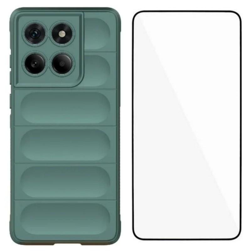 Für Motorola Edge 60 5G TPU-Hülle WANLONFENG HD-Serie Rutschfeste Handyhülle mit gehärtetem Glas