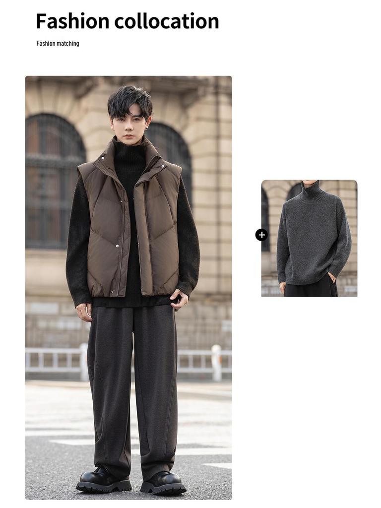 Stehkragen Herren Winter Daunenweste - Verdickt Trendig Koreanischer Stil Oberbekleidung