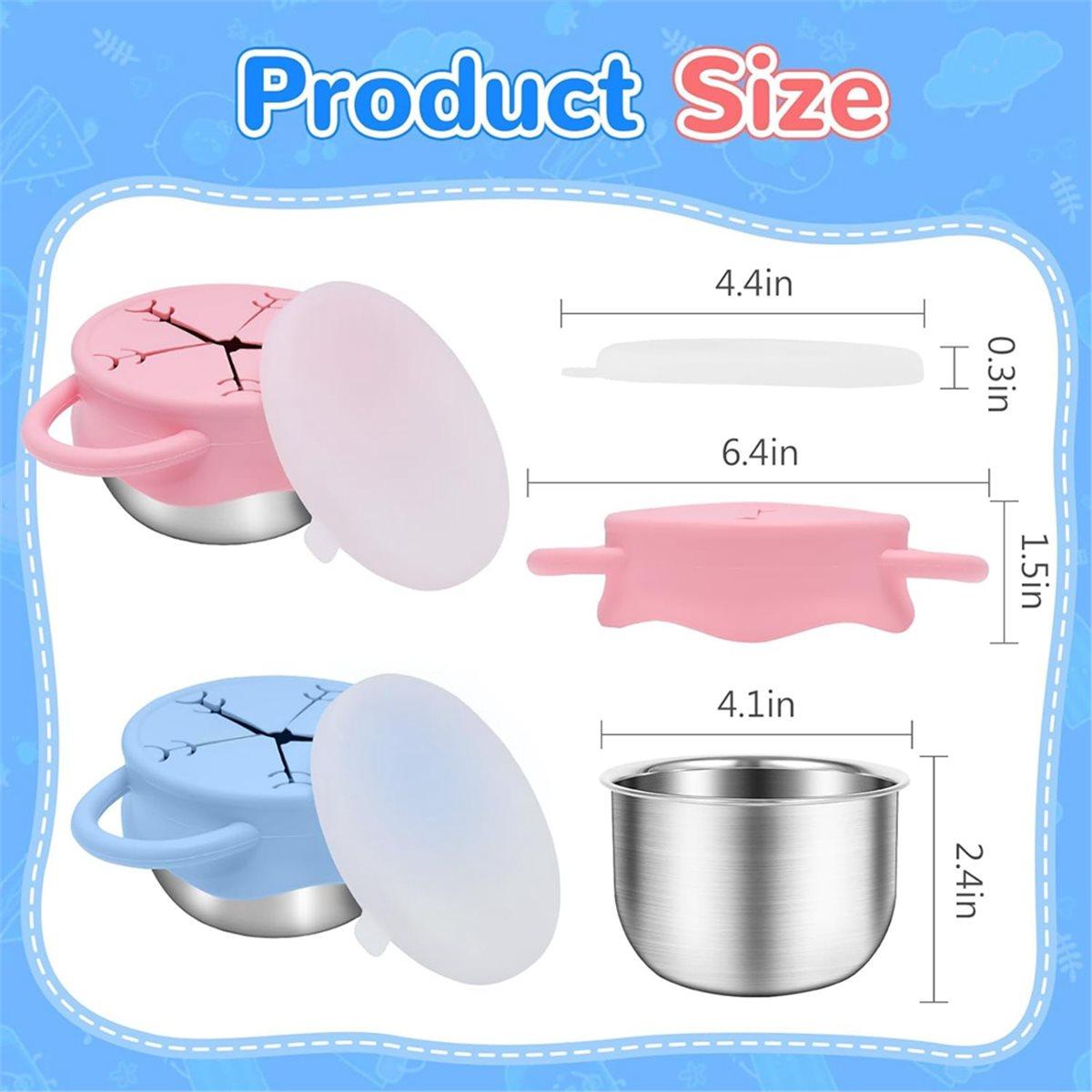 

2026 New 2 Pack Toddler Snack Containers -13.5oz Stainless Steel Snack Cups with Snowflake Silicone Lids & Handles China Mainland