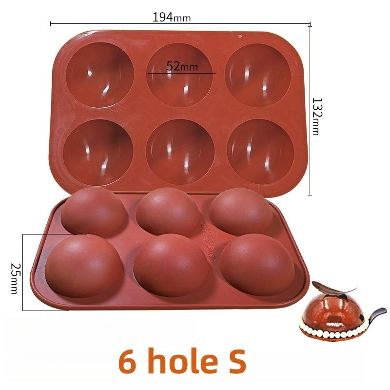 8 Hole Halfsphere Silicone Pudding Baking Mold Round Chocolate Candy Ice Making Tool Home Party Snack Soap Candle Mould Gifts