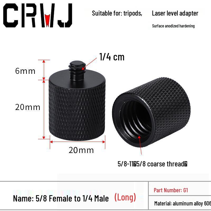 Laser Level Camera Mount Tripod Adapter: 3/8 To 1/4 & 1/4 To 5/8 Conversion Nut Screw