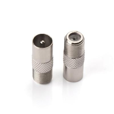 10Pcs F Female To TV Male Coaxial Connector Antenna Converter RF TV Aerial Male Adapter High Quality Satellite Coax Connector