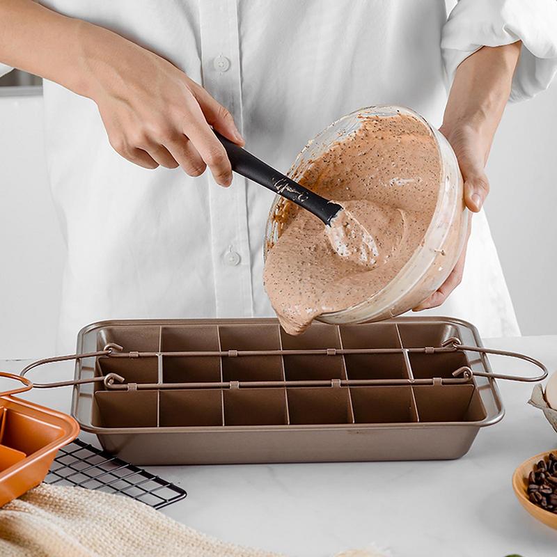 1Pcs Brownie Pan Bread Cake Pans Baking Dishes Non-Stick Bakeware Square Lattice Chocolate Dessert Cake Mold Kitchen Baking Pan