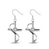Luxury Rhinestone Cross Earrings Fashionable Elegant Creative Drop Earrings For Women Stylish Jewelry Gift