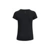 Under Armour SS23 Solid Color Crew Neck Slim Fit Short Sleeve T-Shirt Women Tops Black 1376819-001