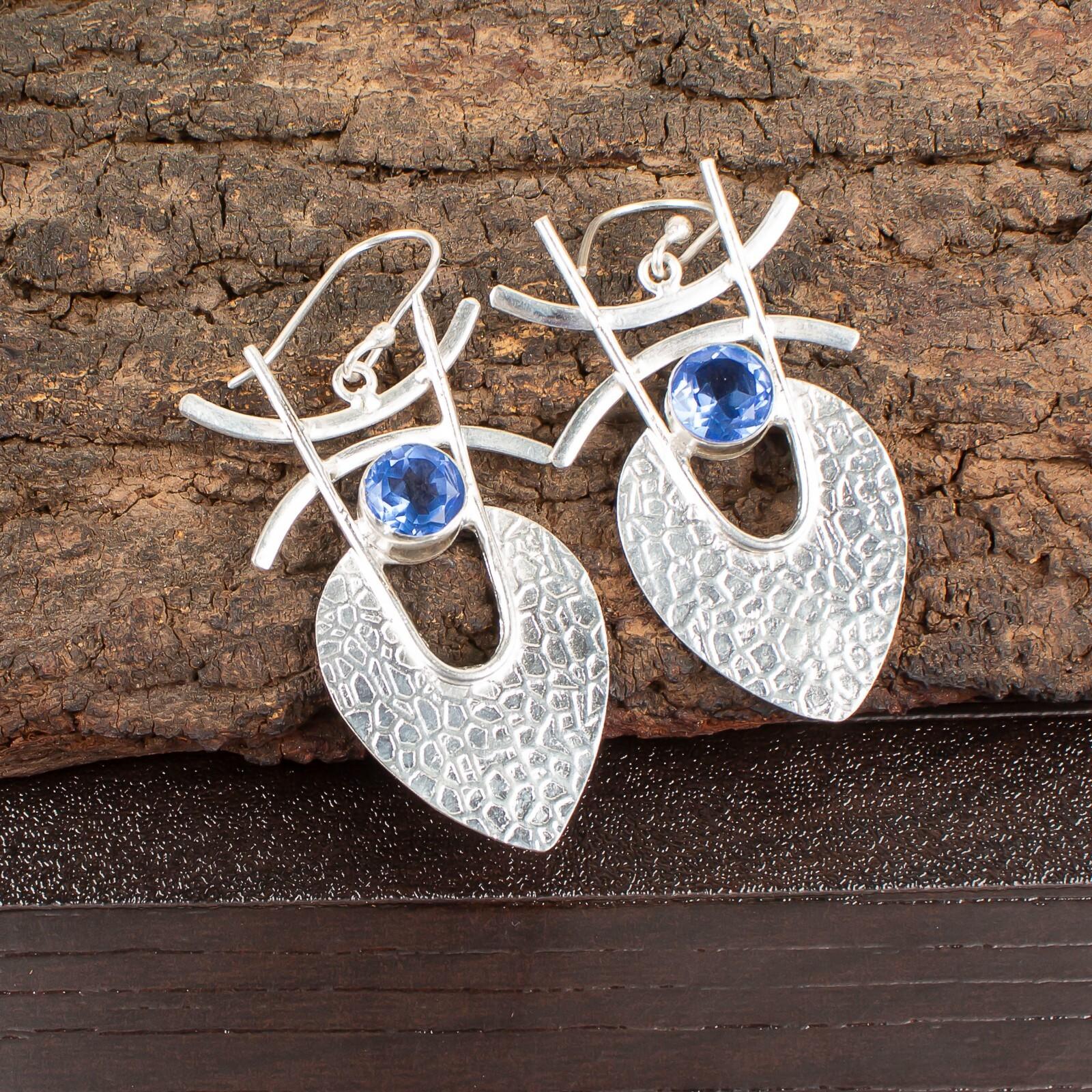 

Tanzanite Gemstone 925 Sterling Silver Jewelry Handmade Dangle Earrings 1.78 EE-64-6