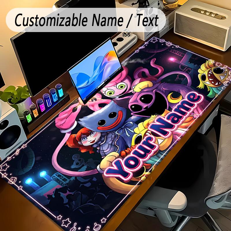 Large Mouse PadPoppy Playtime Custom Name Text Personalized Desk Mat Non Slip Gaming Pad