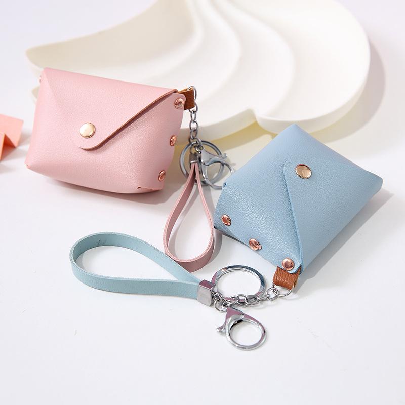 Fashion Mini Coin Purse Simple Portable Pu Leather Coin Bag Headphone Storage Bag Small Wallet Hand Strap For Women Men