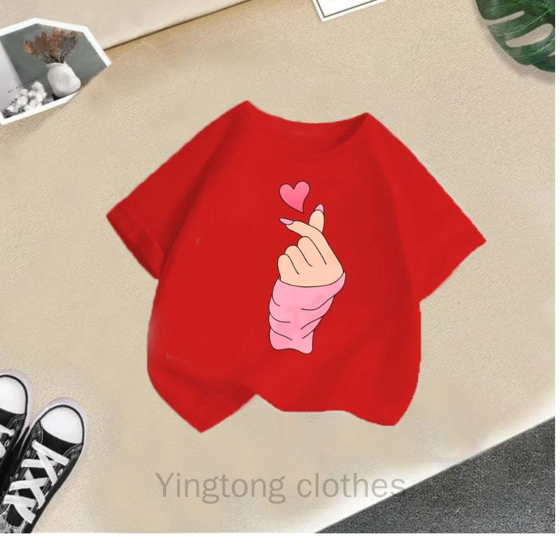 Children's Short-sleeved Summer Fashion Girls' T-shirt Bottoming Shirt New Half-sleeved Baby Round Neck Top Cotton