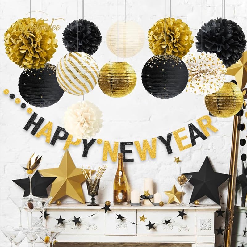 Happy New Year 2026 Banner New Years Eve Party Sign 2026 Happy New Year Party Supplies