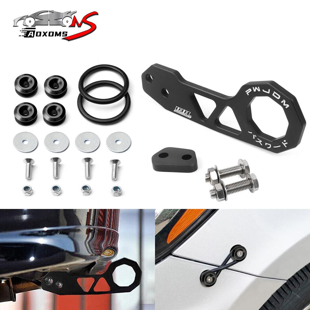 JDM Rear Tow Hook Trailer Ring+ Quick Release Fasteners Bumper for Honda Civic